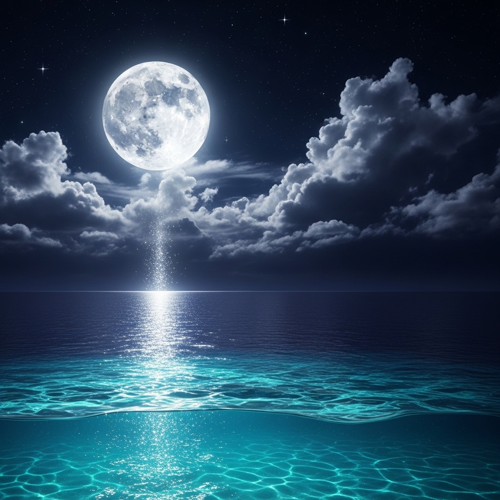 Deniz Üstü Ay Manzara